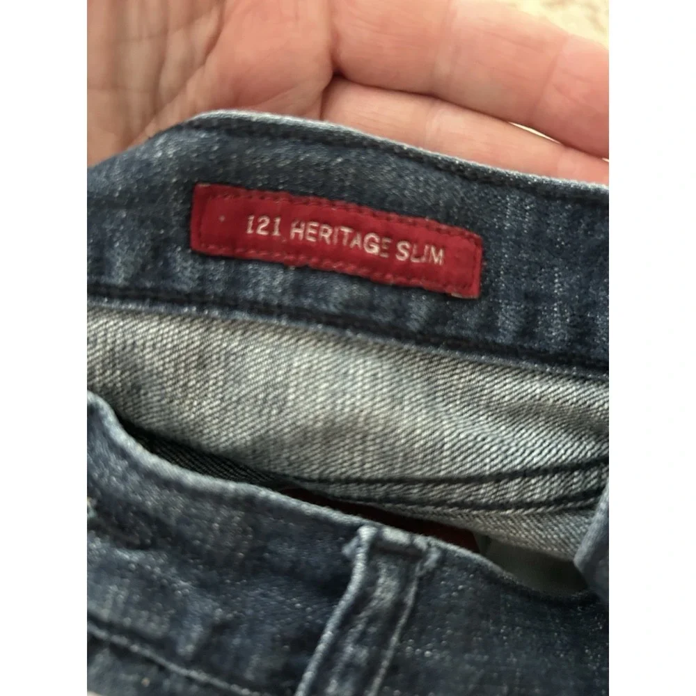 Lucky Brand 121 Heritage Slim Jeans Mens 36x34 Straight Denim Button Front